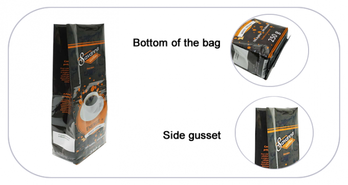 250g Custom Printing Side Gusset Bag Aluminum Foil Coffee Packing Bags For Coffee