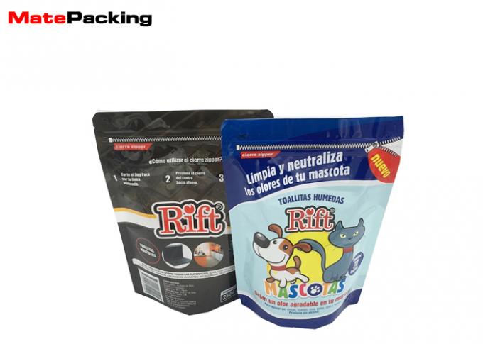 Plastic Packaging Food Grade Stand Up Pouches , Cat / Dog Food Storage Bag