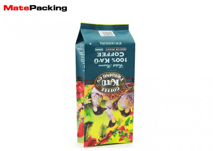 Colorful Printing Custom Coffee Bean Bags , Kraft Paper Coffee Bean Packaging Bags
