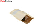 Custom Printing Reusable Kraft Paper Food Bags Zip Lock Stand Up Pouch With Clear Window