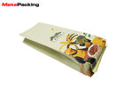 Colorful Printing Food Flat Bottom Gusset Bags , Gusseted Resealable Bags With Valve