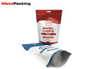 Standing Up Foil Zip Seal Pouches , Chips Snacks Food Grade Stand Up Pouches Matte Printing