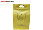 Zipper Square Bottom Sealing Foil Pouches , Side Gusset Die Cut Handle Aluminum Pouches For Food