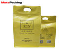 Zipper Square Bottom Sealing Foil Pouches , Side Gusset Die Cut Handle Aluminum Pouches For Food