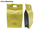 Zipper Square Bottom Sealing Foil Pouches , Side Gusset Die Cut Handle Aluminum Pouches For Food
