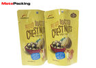 Gravure Vivid Printing Resealable Foil Pouch , Plain Stand Up Pouches For Chest Nuts Fruit Smell Proof 200g