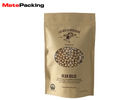 Brown Kraft Paper Kraft Paper Stand Up Pouch , Stand Up Coffee Pouches With Window