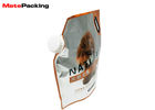 Stand Up Foil Spout Pouch Moisture Proof For Pet Food Handle Top Custom Printing