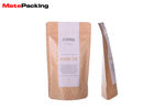 Kraft Paper Stand Up Coffee Bean Packaging Bags Pouches 0.05 - 0.2mm Thickness