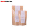 Kraft Paper Stand Up Coffee Bean Packaging Bags Pouches 0.05 - 0.2mm Thickness