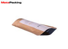 Kraft Paper Stand Up Coffee Bean Packaging Bags Pouches 0.05 - 0.2mm Thickness