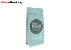 Flat Bottom Coffee Bean Packaging Bags Pouch Customized Printing Matte With Zipper