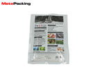 Laminated Plastic Pet Food Packaging Bags Custom Printed Three Side Seal With Zipper Top