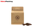 Food Grade Heat Seal Stand Up Coffee Pouches , Packaging Tin Tie Brown Paper Coffee Bags