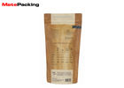 Stand Up Kraft Paper Coffee Bags , Resealable Coffee Bags Pouch With Valve Foil Lamination