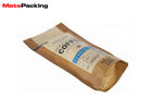 Stand Up Kraft Paper Coffee Bags , Resealable Coffee Bags Pouch With Valve Foil Lamination