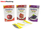 200g Matte Stand Up Pouches , Moisture Proof Foil Stand Up Zip Pouch For Fruit Chips