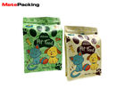 Matte Colorful Printing Dry Food Packaging Bags , Flat Bottom Pet Dog Treat Bag With Zipper