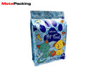 Matte Colorful Printing Dry Food Packaging Bags , Flat Bottom Pet Dog Treat Bag With Zipper
