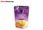 Stand Up Food Packaging Pouches , Microwaveable Resealable Food Pouches With Top Euro Hole