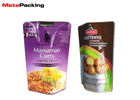 Stand Up Food Packaging Pouches , Microwaveable Resealable Food Pouches With Top Euro Hole