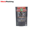 Transparent Window Plastic Tobacco Pouch Standing Up Customized Color With Zipper