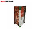 Coffee Resealable Food Pouches , Aluminum Foil Flat Bottom Zipper Pouch