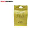China Resealable Plastic Aluminum Foil Flat Bottom Pouch Bag For Tea With Handle factory