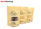 China Resealable Kraft Paper Food Bags Stand Up Zipper Plastic Snack Packaging With Window factory
