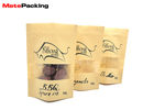 Resealable Kraft Paper Food Bags Stand Up Zipper Plastic Snack Packaging With Window