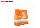 Flat Bottom Pet Food Packaging Bags Zipper Top Clear Window Customized Logo For Pet