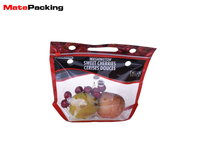 China Custom Size Fruit / Fresh Vegetable Plastic Packaging Bags Pouch With Hanger Hole company