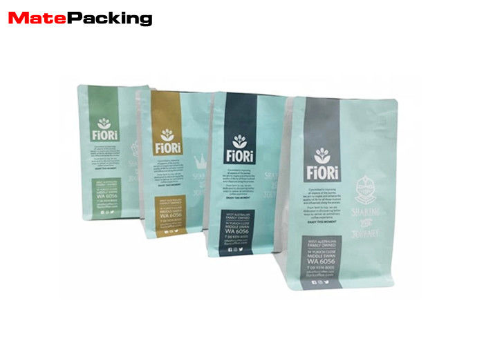 China Square Bottom Coffee Bean Packaging Bags Pouch T Zipper Reusable Air Proof With Valve factory