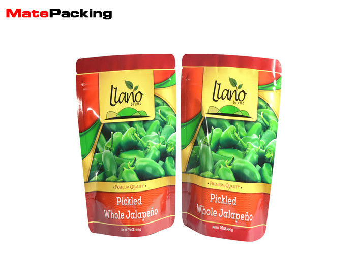 China Aluminum Foil Stand Up Fresh Vegetable Plastic Packaging Bags For Green Pepper factory