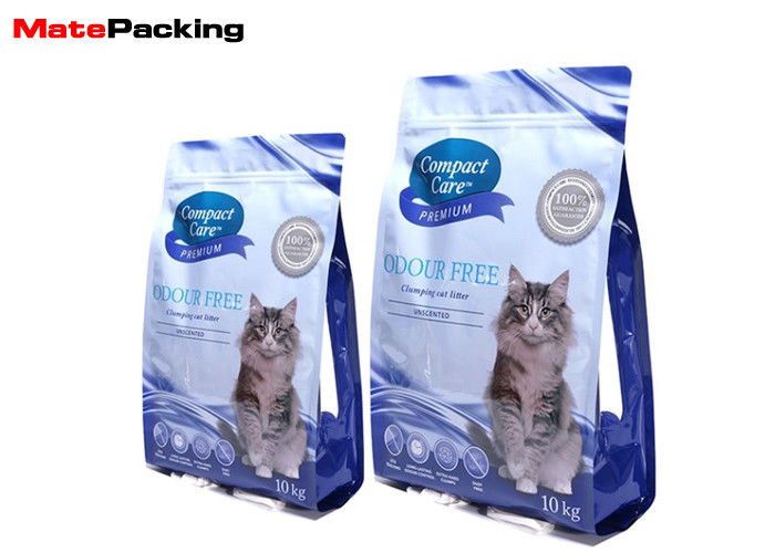 China Heat Sealed Zipper Side Gusset Bag For Pet Food Foil Inside Moisture Proof High Barrier factory