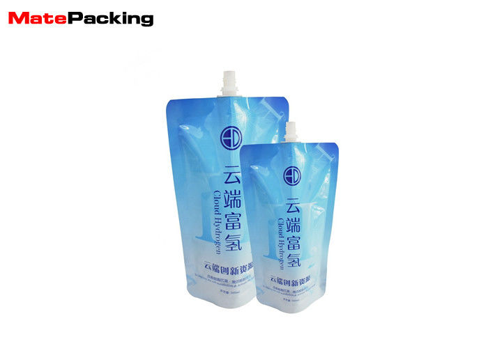 China Opaque Bottom Gusset Stand Up Spout Pouch Water Drink Packaging Pouch With Spout Top company