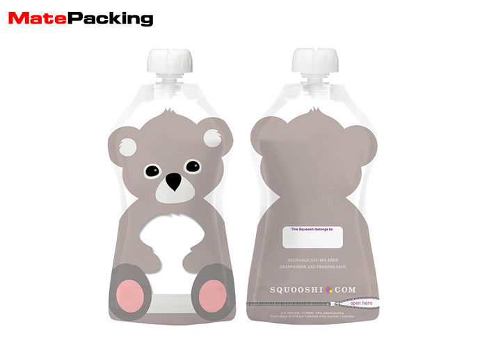 China Colorful Printing Spout Pouch , Reusable Baby Food Squeeze Pouches Aluminum Foil factory