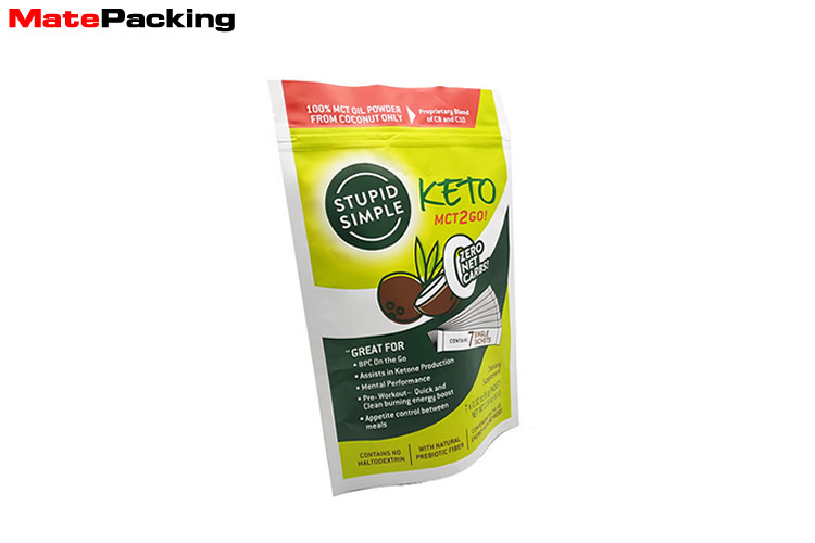 Resealable Foil Stand Up Pouches Custom Design Printing For Protein Powder 250g