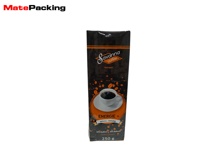 250g Custom Printing Side Gusset Bag Aluminum Foil Coffee Packing Bags For Coffee