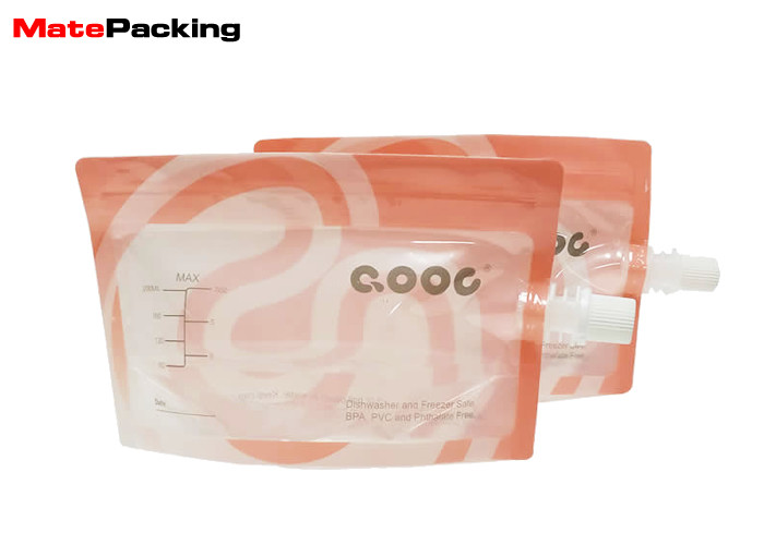 Baby Food Ziplock Top Clear Plastic Pouches Measure Scale Printing 200ml