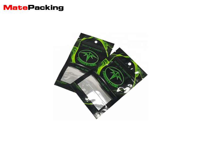 Heat Sealing Aluminum Foil Stand Up Pouch , Herb Incense Spice Food Grade Pouches With Window