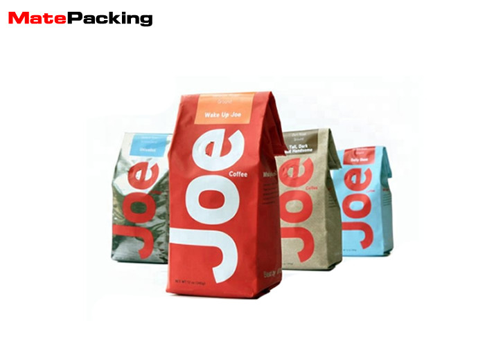 Side Gusset Foil Food Pouches Custom Design Heal Sealed Plastic For Instant Coffee