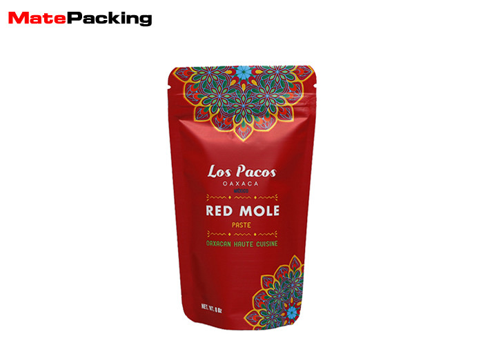 Aluminum Foil Plastic Rolling Tobacco Pouch With Zipper Matte Finish