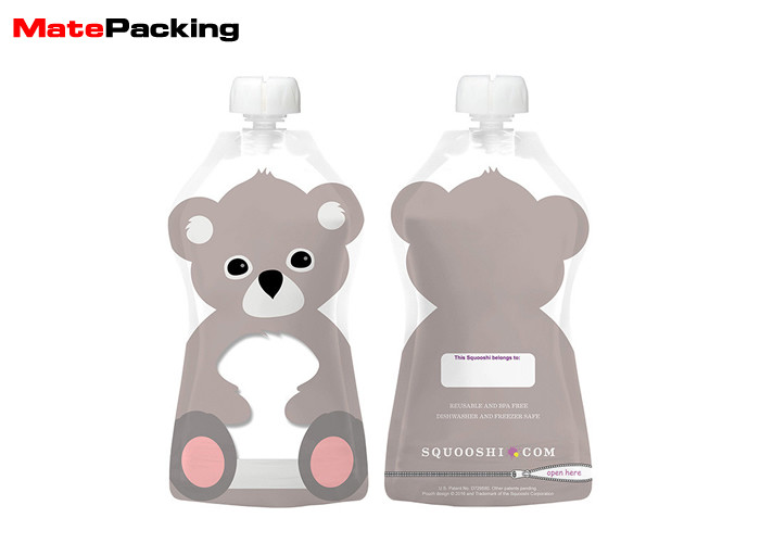 Colorful Printing Spout Pouch , Reusable Baby Food Squeeze Pouches Aluminum Foil