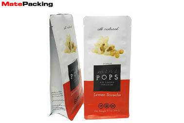 0.7 Oz Flat Bottom Pouch Aluminum Foil Bag For Popcorn Customs Design Moisture Proof