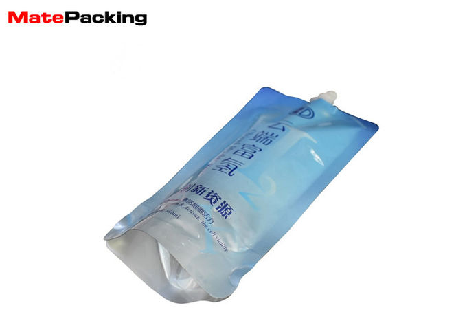 Opaque Bottom Gusset Stand Up Spout Pouch Water Drink Packaging Pouch With Spout Top