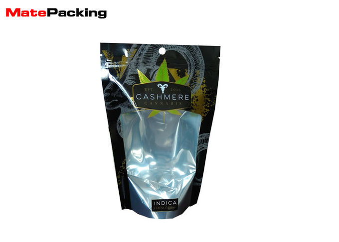 Smell Proof Aluminum Zipper Smoking Weed Tobacco Leaf Packaging Bag with Window